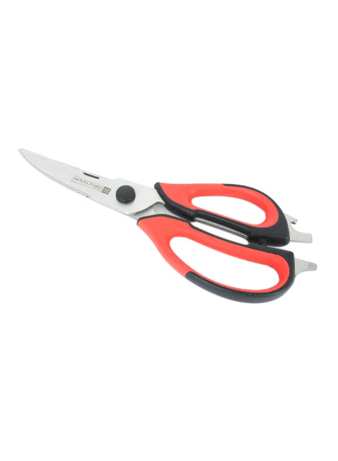 Royalford Multipurpose Kitchen Shears Stainless Steel Black/Red 22.5x8cm - Image 1