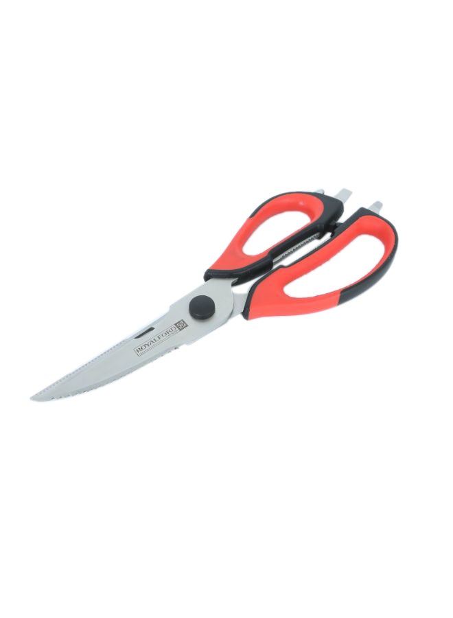 Royalford Multipurpose Kitchen Shears Stainless Steel Black/Red 22.5x8cm - Image 2