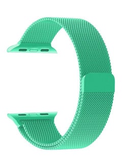 MARGOUN Stainless Steel Milanese Loop Mesh Band Magnetic Strap For Apple Watch 42mm/44mm/45mm Watch Series 7/6/SE/5/4/3/2/1 Mint Green  - Image 4