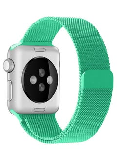 MARGOUN Stainless Steel Milanese Loop Mesh Band Magnetic Strap For Apple Watch 42mm/44mm/45mm Watch Series 7/6/SE/5/4/3/2/1 Mint Green  - Image 2