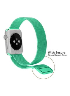 MARGOUN Stainless Steel Milanese Loop Mesh Band Magnetic Strap For Apple Watch 42mm/44mm/45mm Watch Series 7/6/SE/5/4/3/2/1 Mint Green  - Image 5