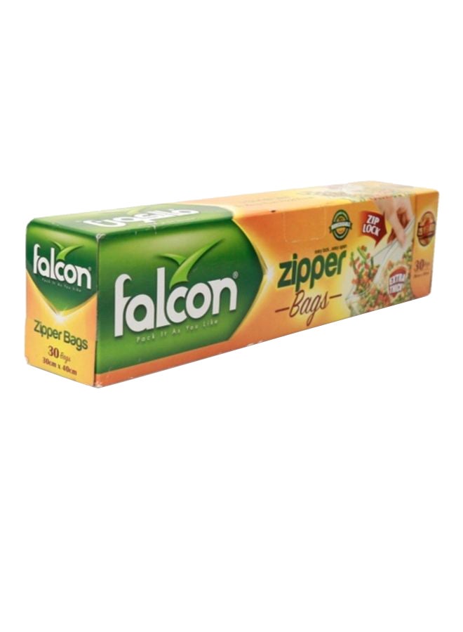 Falcon - Extra Thik Easy Open and Close Zipper Bag 30 x 40 cm Clear 30cm - Image 1