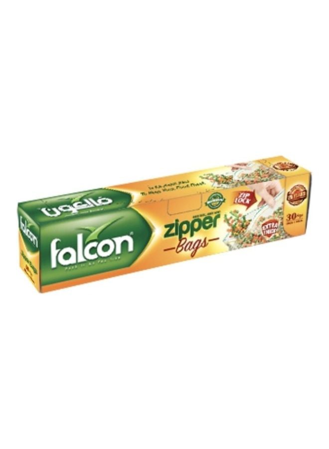 Falcon - Extra Thik Easy Open and Close Zipper Bag 30 x 40 cm Clear 30cm - Image 1