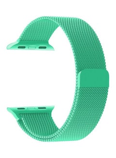 MARGOUN Stainless Steel Milanese Loop Mesh Band Magnetic Strap For Apple Watch 42mm/44mm/45mm Watch Series 7/6/SE/5/4/3/2/1 Mint Green  - Image 4