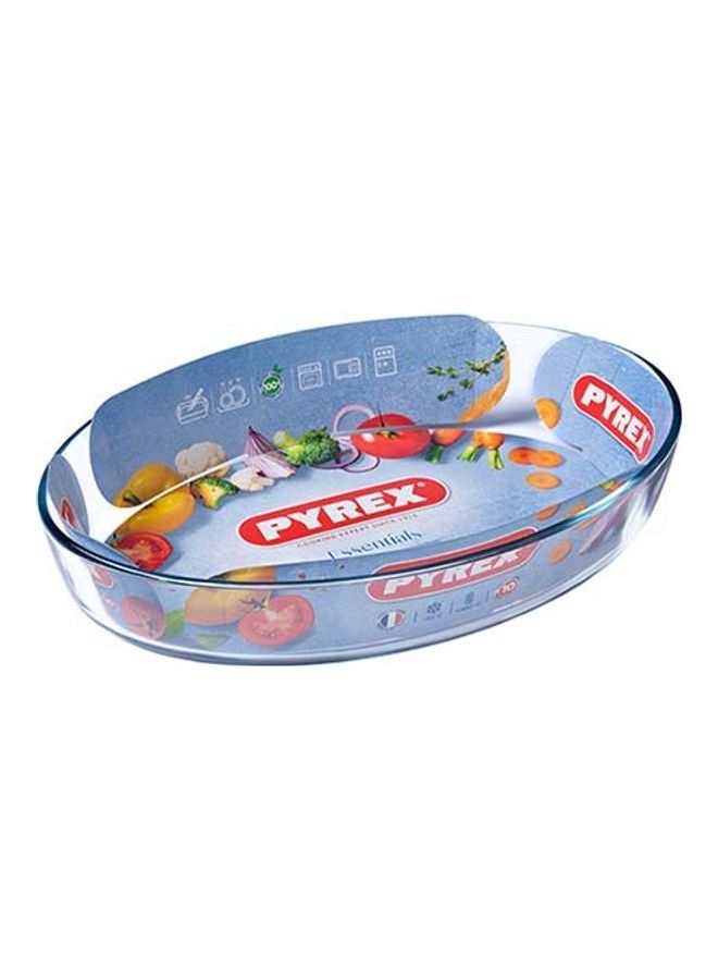 PYREX Glass Oval Roaster Clear 35x24cm - Image 1