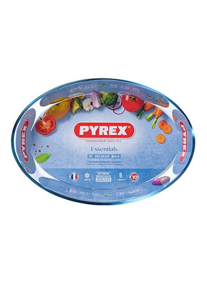 PYREX Glass Oval Roaster Clear 35x24cm - Image 2