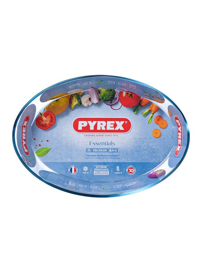 PYREX Glass Oval Roaster Clear 35x24cm - Image 3