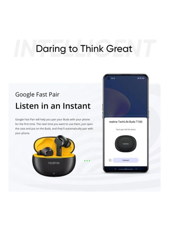 ريل مي - سماعات أذن لاسلكية Buds T100 مزودة بخاصية إلغاء الضوضاء بالذكاء الاصطناعي، باللون الأبيض لون أبيض - Image 1