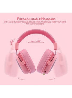 REDRAGON H510 Zeus 2 Gaming Headset - 7.1 Surround Sound - Noise Cancelation Microphone - Detachable Microphone and Cable - Pink  - Image 3