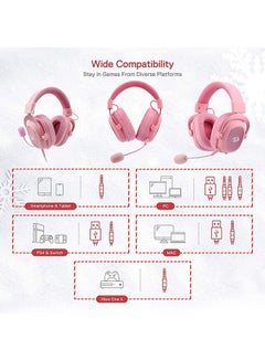 REDRAGON H510 Zeus 2 Gaming Headset - 7.1 Surround Sound - Noise Cancelation Microphone - Detachable Microphone and Cable - Pink  - Image 4