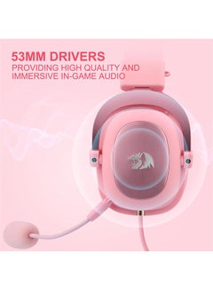 REDRAGON H510 Zeus 2 Gaming Headset - 7.1 Surround Sound - Noise Cancelation Microphone - Detachable Microphone and Cable - Pink  - Image 5