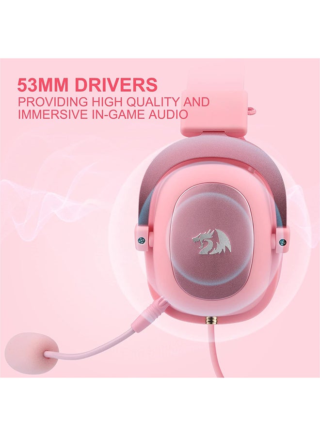 REDRAGON H510 Zeus 2 Gaming Headset - 7.1 Surround Sound - Noise Cancelation Microphone - Detachable Microphone and Cable - Pink  - Image 5
