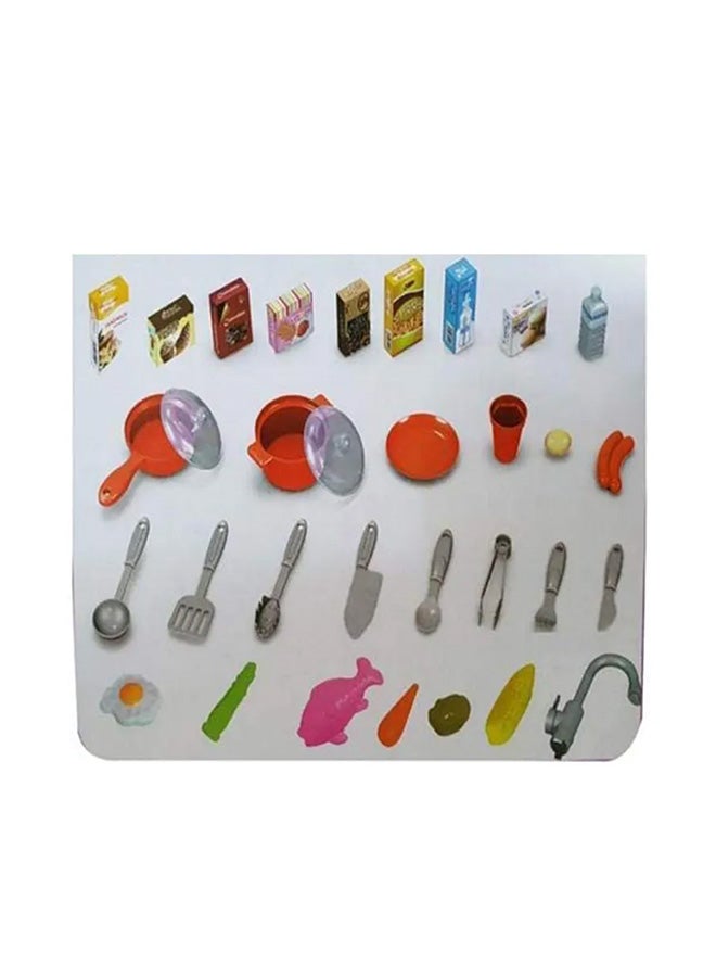 كيتشين سيت مجموعة لعب مطبخ طاهي تظاهري موهوب خفيف الوزن ومتين من 49 قطعة 34.5X33X72.5سم - Image 4