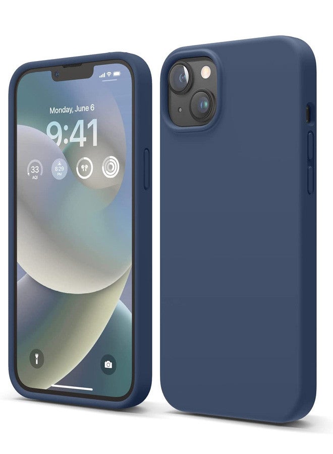 Rock Pow Compatible with iPhone 14 Plus Case, Liquid Silicone Case, Full Body Protective Cover, Shockproof, Slim Phone Case, Anti-Scratch Soft Microfiber Lining, 6.7 inch Jean Indigo - Image 1