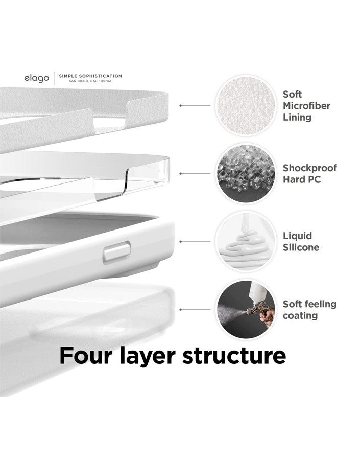 Rock Pow Rock Pow Compatible with iPhone 14 Case, Liquid Silicone Case, Full Body Protective Cover, Shockproof, Slim Phone Case, Anti-Scratch Soft Microfiber Lining, 6.1 inch White  - Image 5