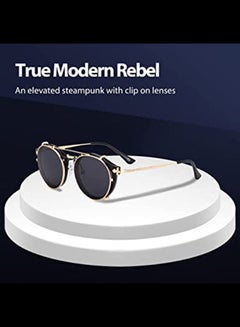 Ding Fu Retro Dual Use Round Frame Sunglasses B1813-C1  - Image 4