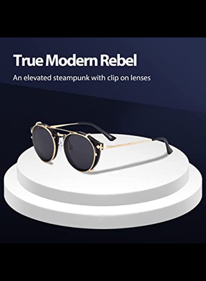 Ding Fu Retro Dual Use Round Frame Sunglasses B1813-C1  - Image 4