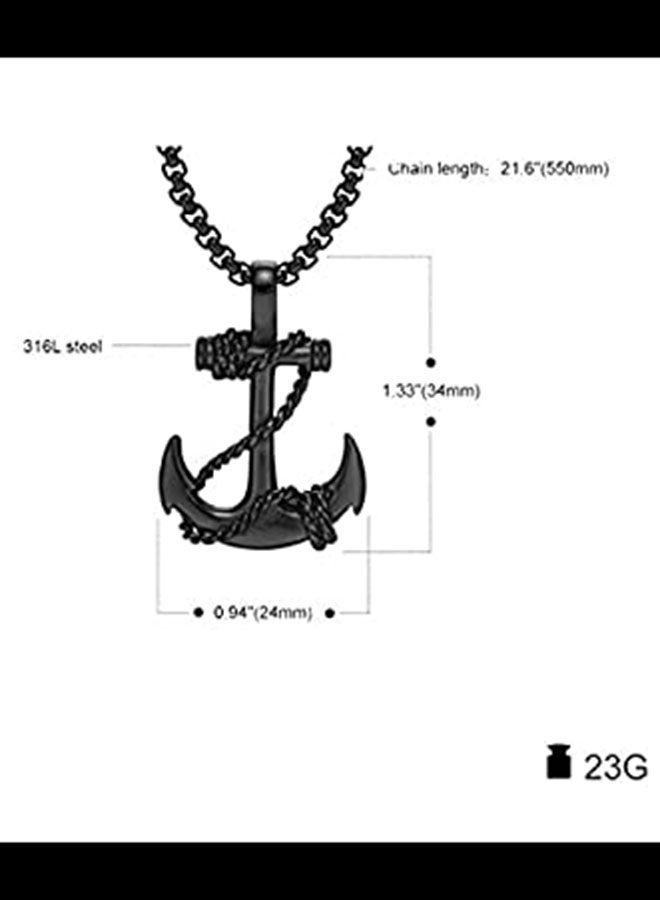Generic Stainless Steel Anchor Pendant Necklace  - Image 3