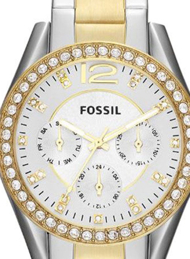 FOSSIL - Women's Stainless Steel Analog Wrist Watch ES3204 - 38 mm - Silver/Gold - Image 1