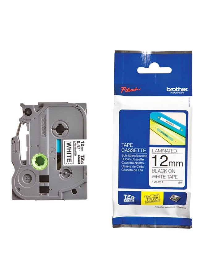brother - TZe-223 Labelling Tape Cassette, 9 mm (W) x 8 m (L), Laminated, Brother Genuine Supplies - Blue on White Black/White - Image 1