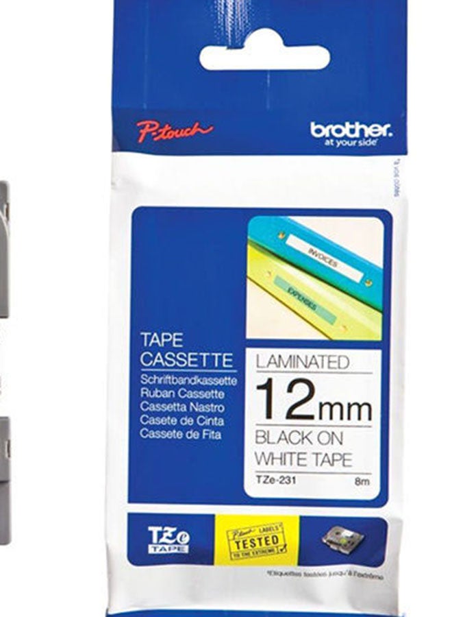 brother - TZe-223 Labelling Tape Cassette, 9 mm (W) x 8 m (L), Laminated, Brother Genuine Supplies - Blue on White Black/White - Image 1