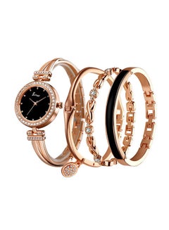 Generic Women's Stainless Steel Analog Wristwatch With 3 Bracelets  - Image 1