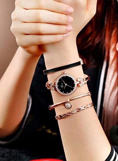 Generic Women's Stainless Steel Analog Wristwatch With 3 Bracelets  - Image 3