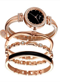 Generic Women's Stainless Steel Analog Wristwatch With 3 Bracelets  - Image 4
