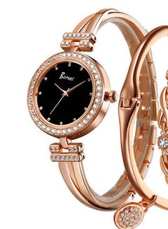 Generic Women's Stainless Steel Analog Wristwatch With 3 Bracelets  - Image 5