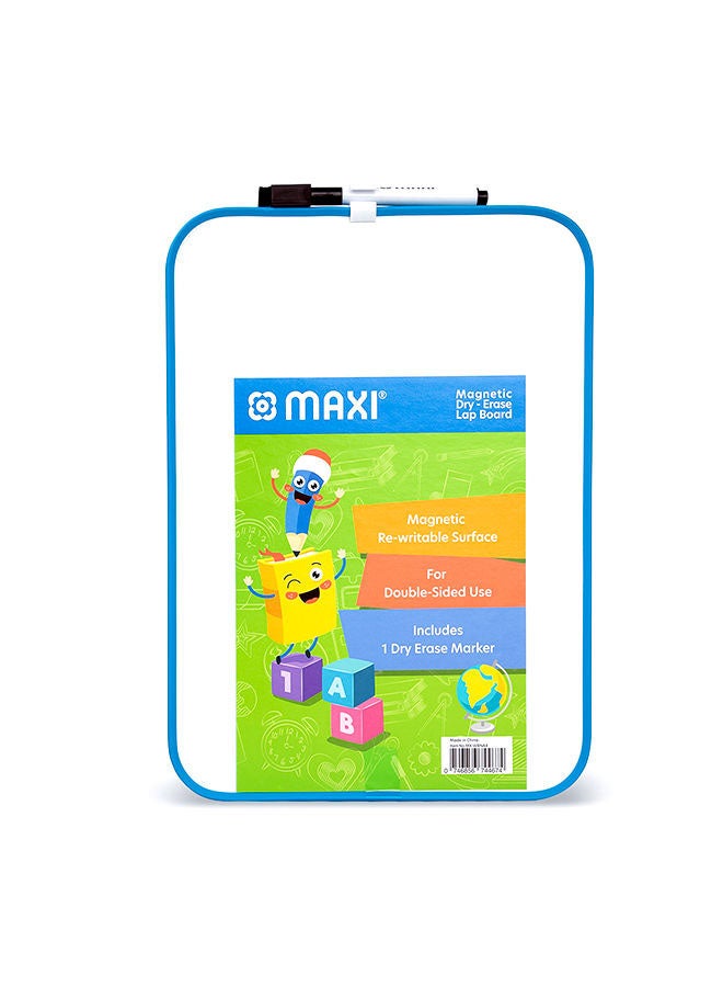 Maxi Double Side Drywipe Magnetic Whiteboard With Small Marker And Magnetic Eraser White  - Image 1
