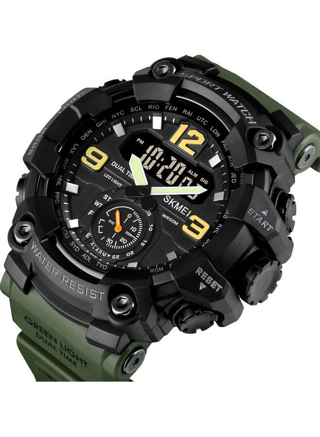 SKMEI - Men's Analog Digital Waterproof And Sport Wrist Watch - 56 mm - Green - Image 1