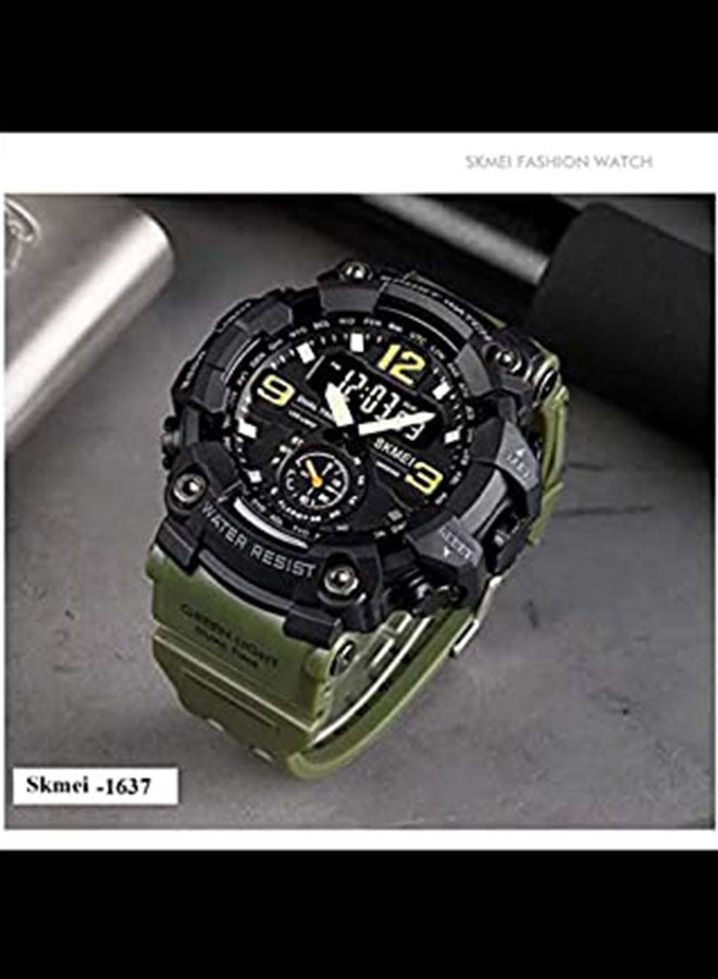 SKMEI - Men's Analog Digital Waterproof And Sport Wrist Watch - 56 mm - Green - Image 1