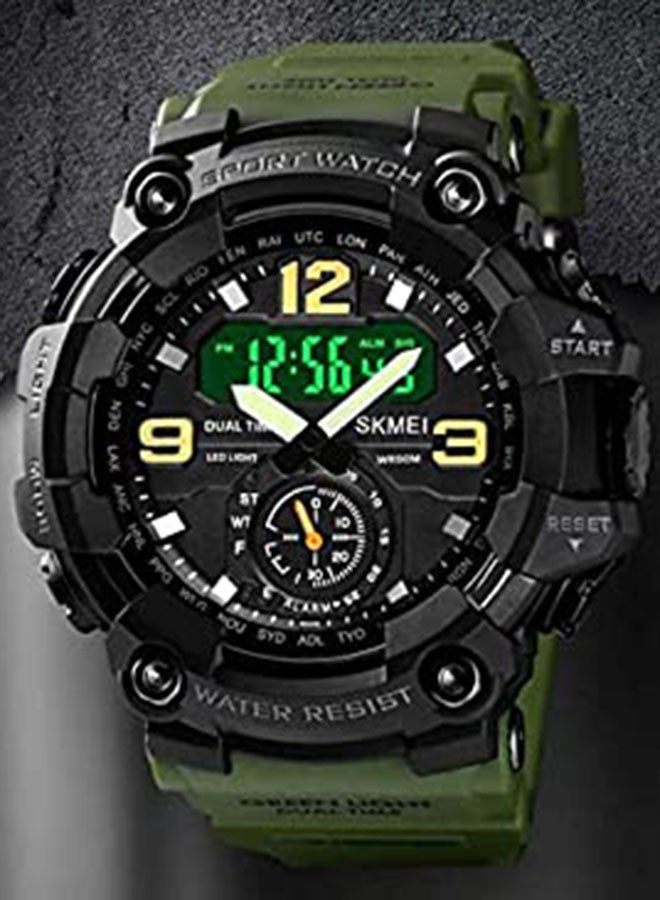 SKMEI - Men's Analog Digital Waterproof And Sport Wrist Watch - 56 mm - Green - Image 1