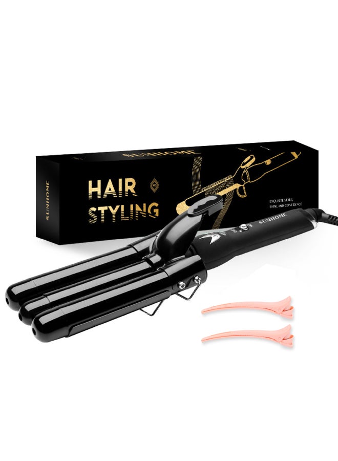 3-Barrel Electric Iron Hair Curler,25mm Black 380mm - v1665410241/N30731041A_9