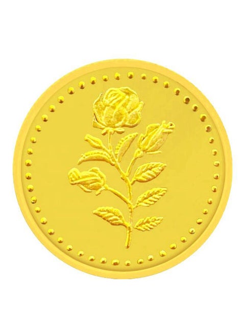 24 Karat 4g Gold Flower Design Coin