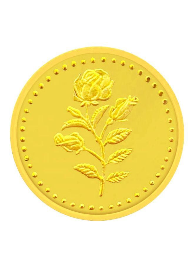 Javeri Jewellery - 24 Karat 4g Gold Flower Design Coin - Image 1