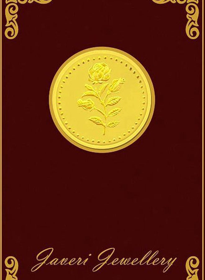 Javeri Jewellery - 24 Karat 4g Gold Flower Design Coin - Image 1