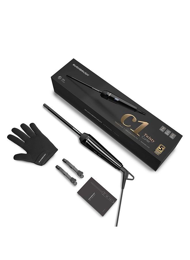 C1 Twisty Curler , 10mm UltraSlim Titanium , 230°C Black