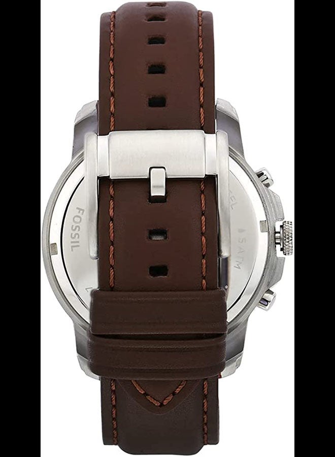 FOSSIL - Men's Leather Analog Quartz Watch FS4735 - 44 mm - Brown - Image 1