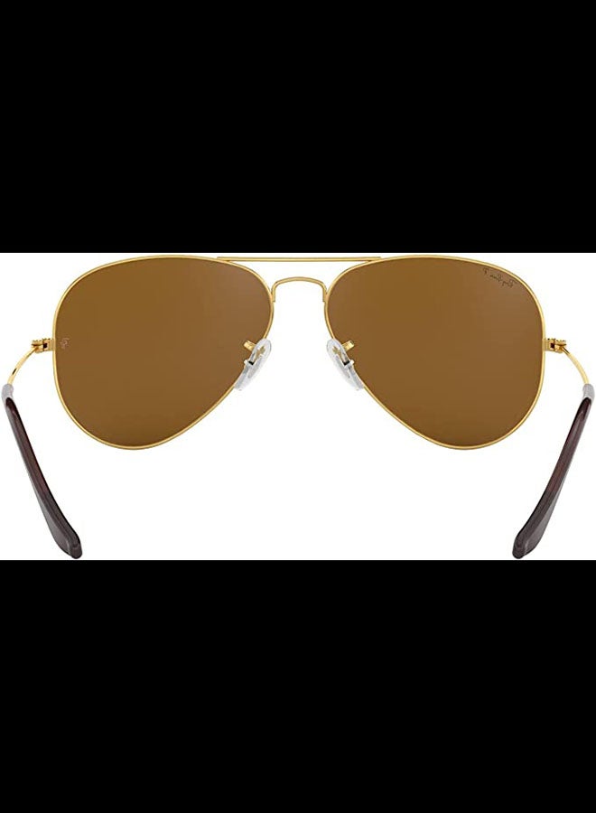 Polarized Full Rim Aviator Sunglasses - RB3025 001/57 58 - Lens Size: 58 mm - Gold - v1665413660/N13000697A_7