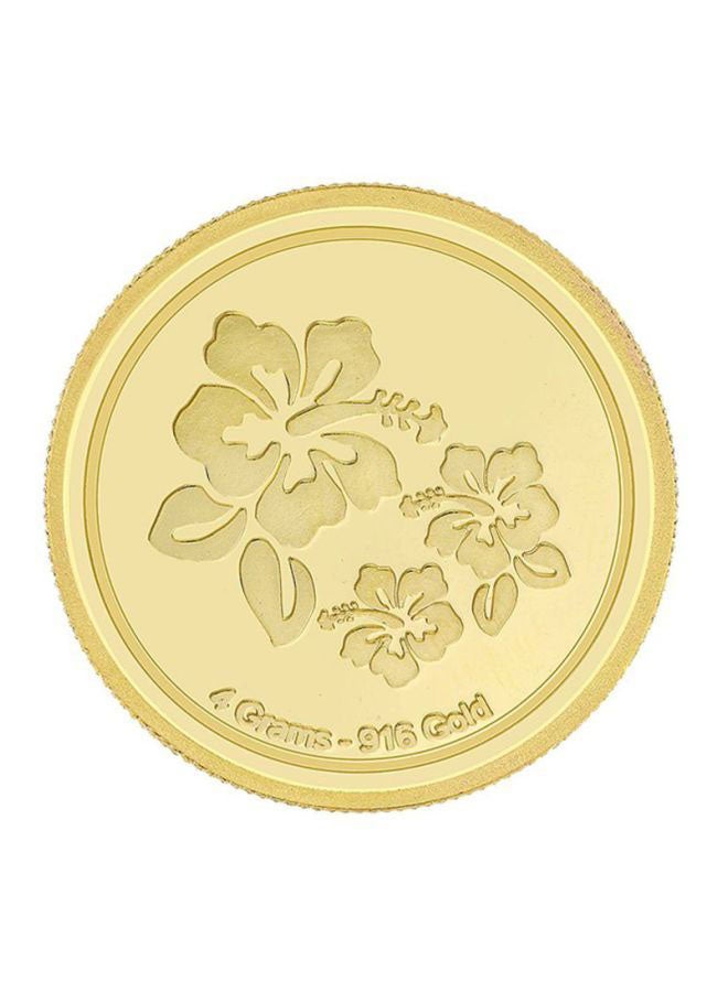 Malabar Gold and Diamonds 22 Karat Flower Gold Coin Best Price
