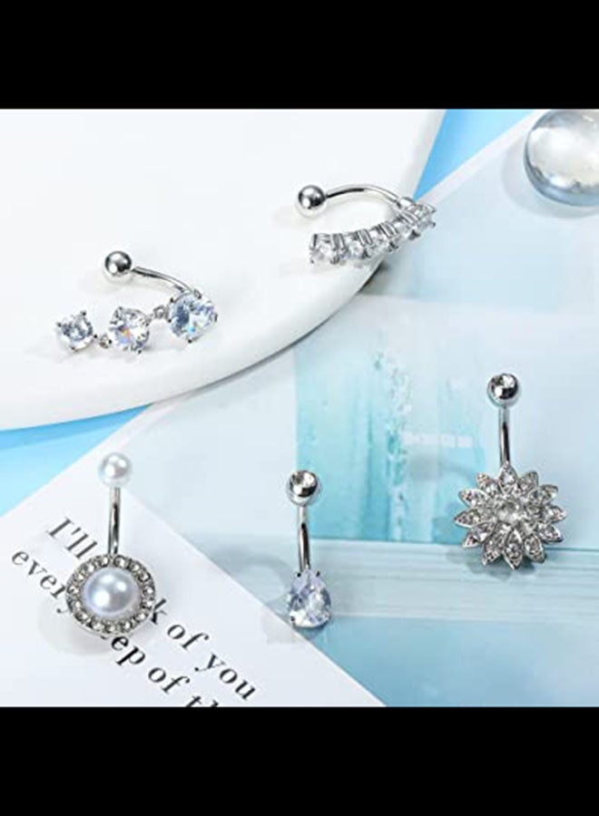 Generic 10-Piece Stainless Steel Button Belly Ring Set  - Image 2