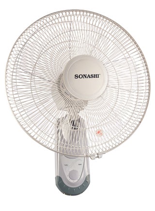 16 Inch Wall Fan With 3 Speeds And Oscillation Function | Circulating Double String Switch With Overheat Protection Feature | Low Noise Design 60 W SF-8029W Grey - v1665414858/N12529278A_1