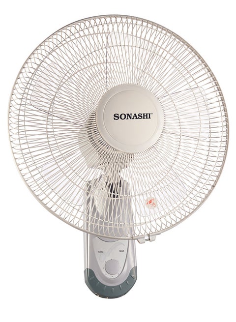 16 Inch Wall Fan With 3 Speeds And Oscillation Function | Circulating Double String Switch With Overheat Protection Feature | Low Noise Design 60 W SF-8029W Grey