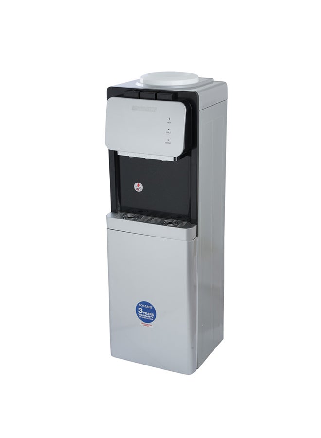 SONASHI - 3 Tap Free Standing Water Dispenser with Refrigerator Cabinet | 3 Taps (Hot, Cold, and Normal) | Stainless Steel Water Tank with 1.0L Hot & 2.2L Cold Capacity | LED Light Indicator SWD-53 Silver - Image 1