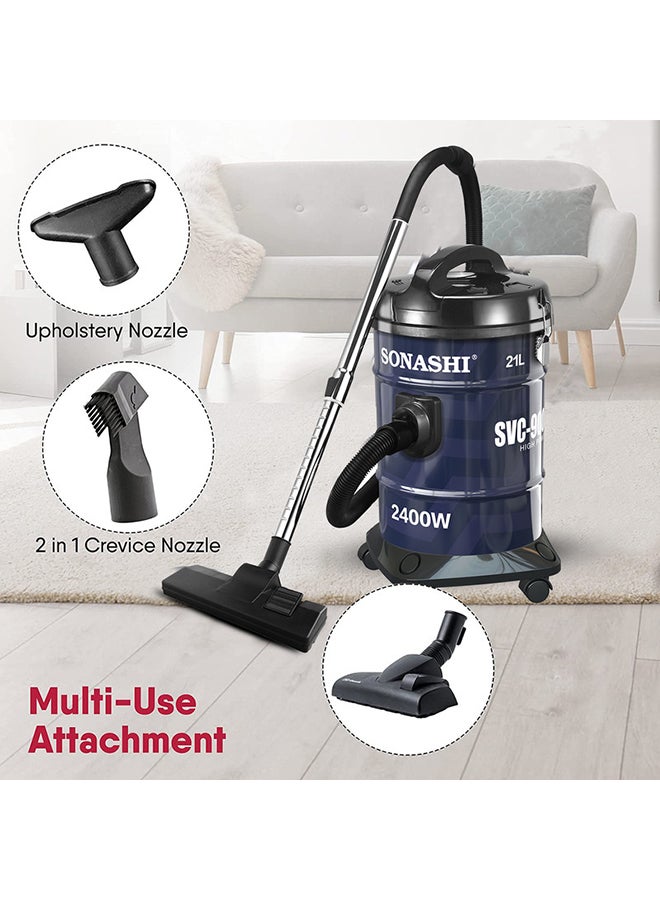مكنسة كهربائية برميل بسعة 21 لتراً 2400 W SVC-9008DN أسود/ أزرق