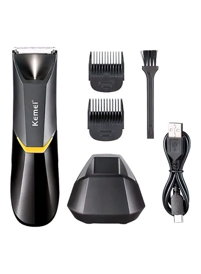 Kemei - Professional Body Hair Trimmer KM-3208 Black/Yellow - Image 1