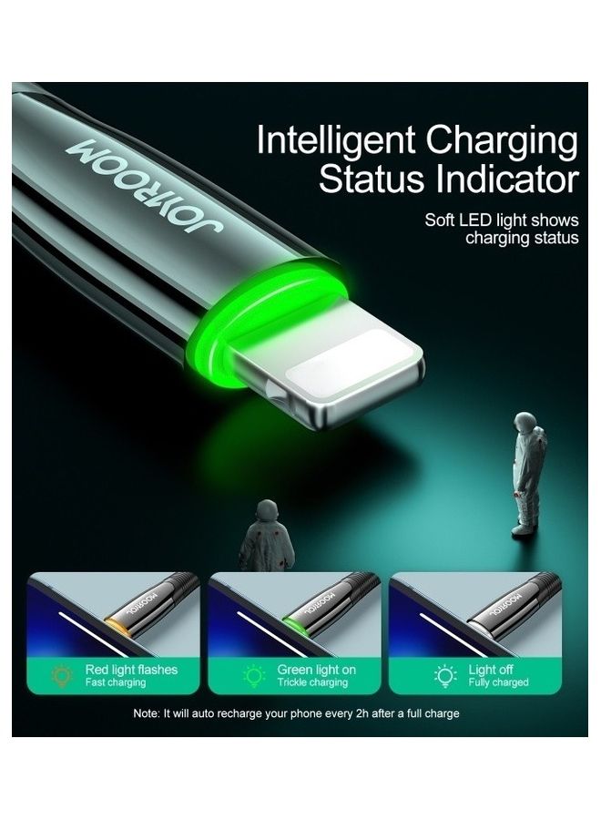 JOYROOM - USB To Lightning Intelligent Power Off Sync Data Cable For iPhone 1.2M Black - Image 1