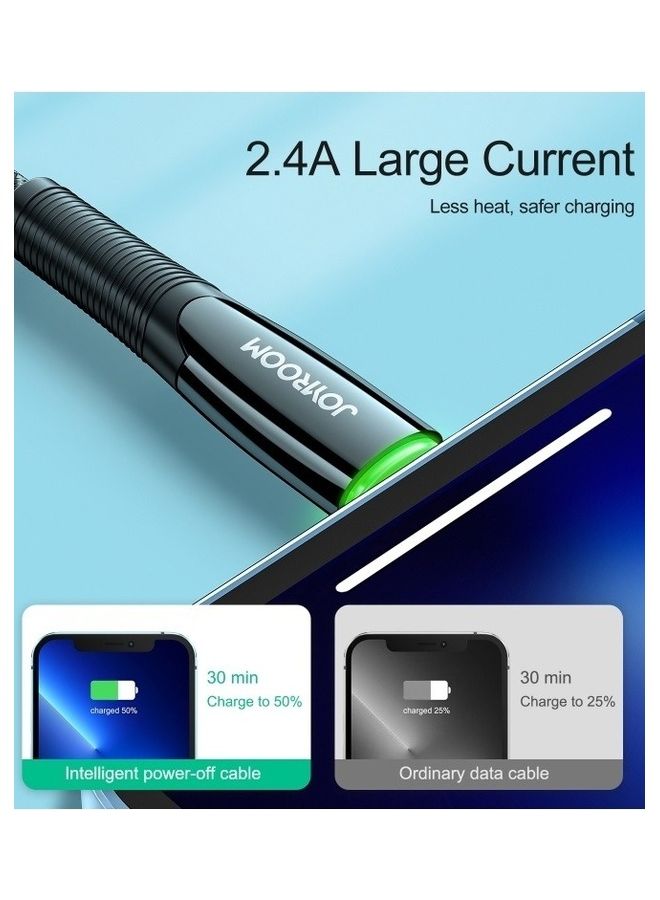JOYROOM - USB To Lightning Intelligent Power Off Sync Data Cable For iPhone 1.2M Black - Image 1