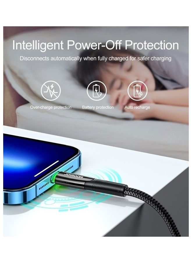 JOYROOM - USB To Lightning Intelligent Power Off Sync Data Cable For iPhone 1.2M Black - Image 1